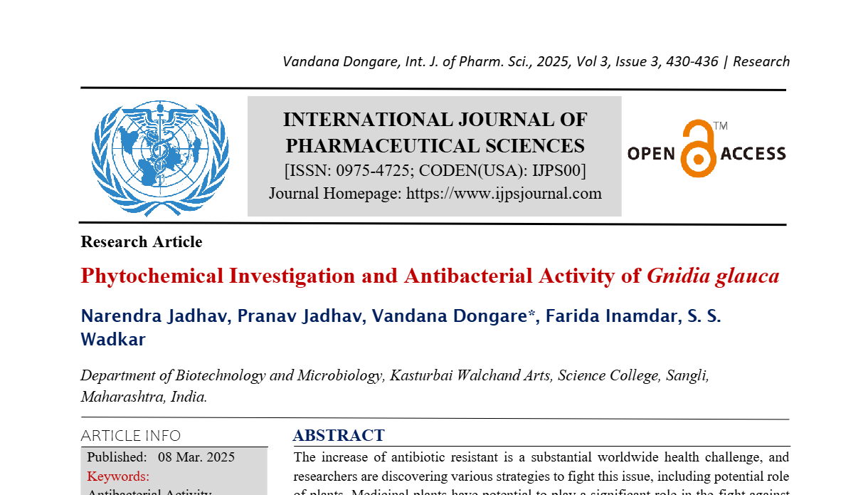 Phytochemical Investigation and Antibacterial Activity of Gnidia glauca