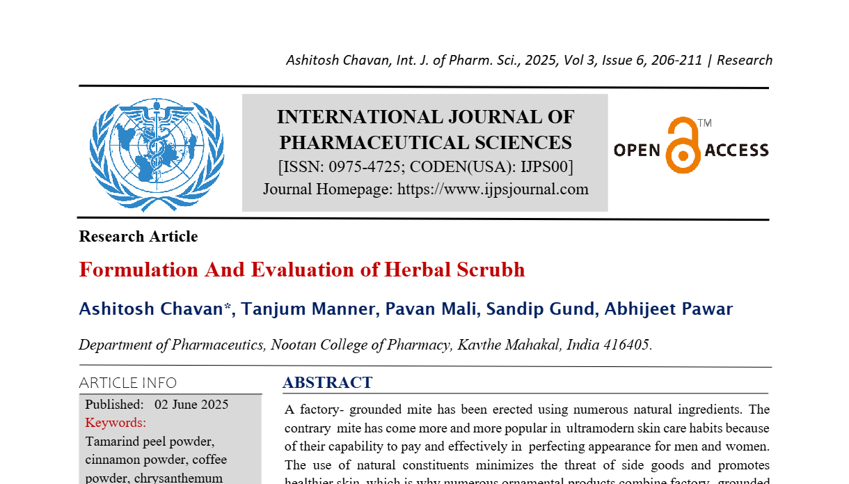 Formulation And Evaluation of Herbal Scrubh
