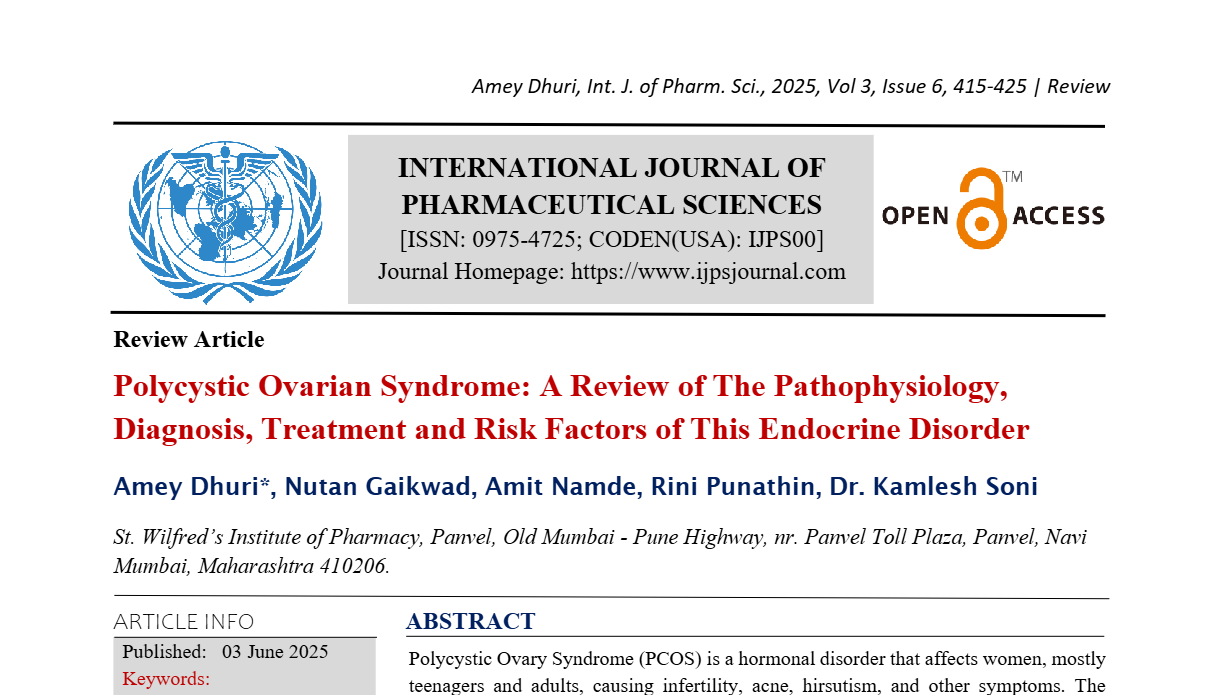 Polycystic Ovarian Syndrome: A Review of The Pathophysiology, Diagnosis, Treatment and Risk Factors of This Endocrine Disorder