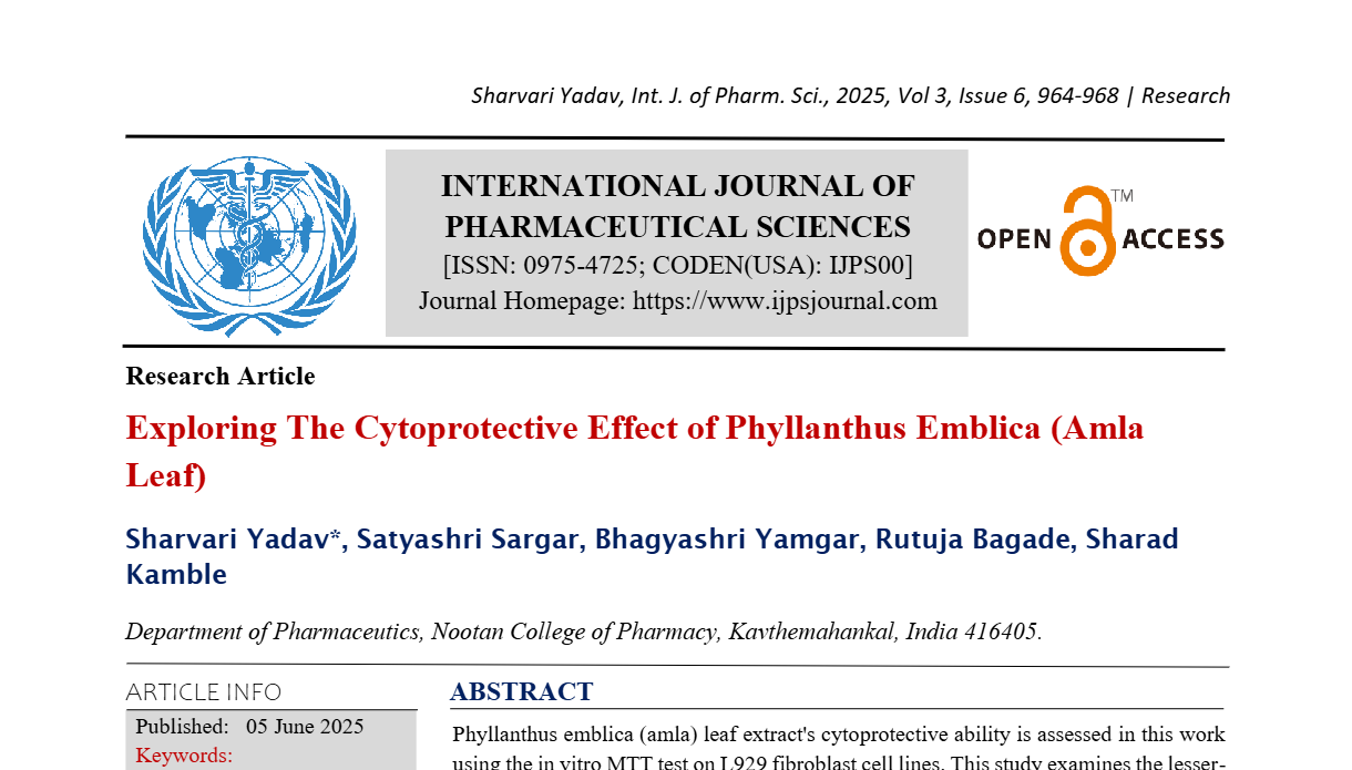 Exploring The Cytoprotective Effect of Phyllanthus Emblica (Amla Leaf)