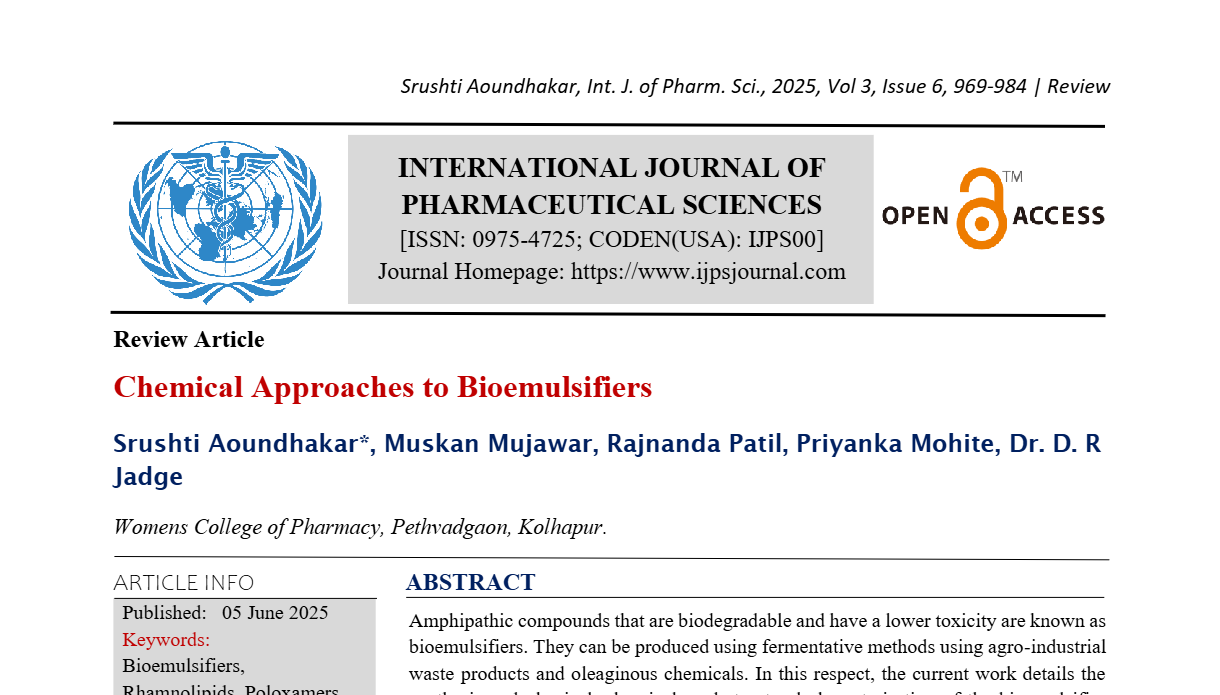 Chemical Approaches to Bioemulsifiers