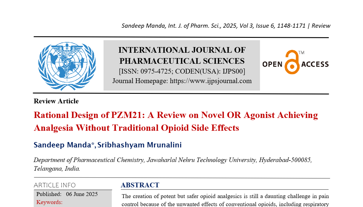 Rational Design of PZM21: A Review on Novel OR Agonist Achieving Analgesia Without Traditional Opioid Side Effects