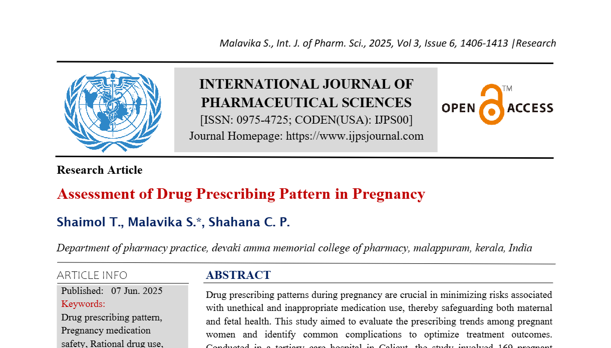 Assessment of Drug Prescribing Pattern in Pregnancy