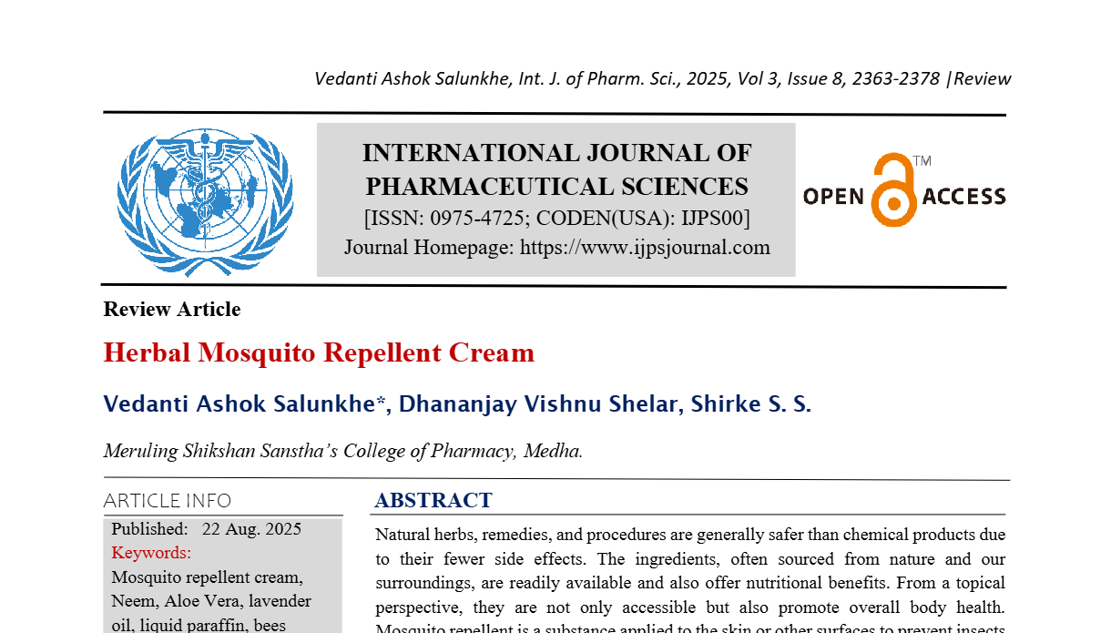 Herbal Mosquito Repellent Cream