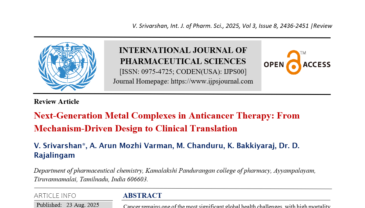 Next-Generation Metal Complexes in Anticancer Therapy: From Mechanism-Driven Design to Clinical Translation