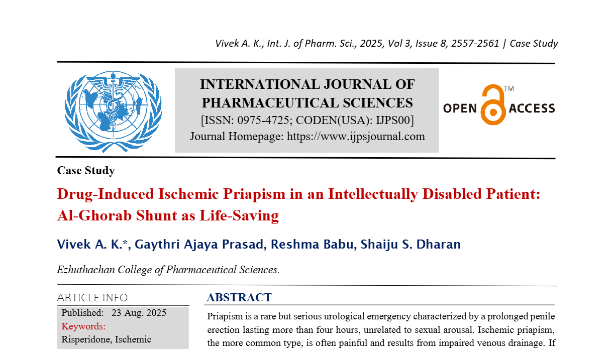 Drug-Induced Ischemic Priapism in an Intellectually Disabled Patient: Al-Ghorab Shunt as Life-Saving
