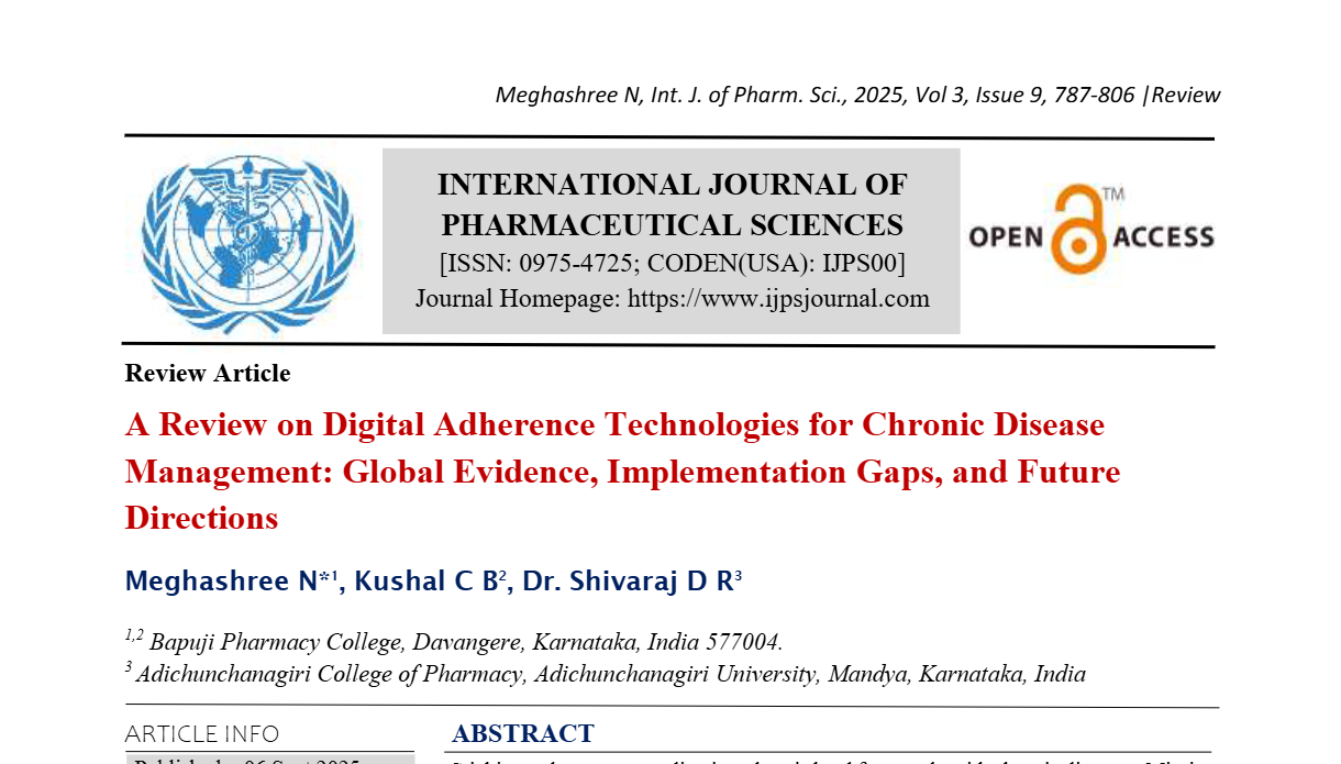 A Review on Digital Adherence Technologies for Chronic Disease Management: Global Evidence, Implementation Gaps, and Future Directions