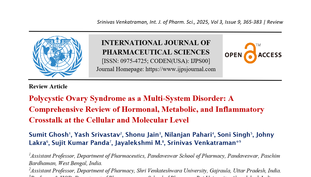 Polycystic Ovary Syndrome as a Multi-System Disorder: A Comprehensive Review of Hormonal, Metabolic, and Inflammatory Crosstalk at the Cellular and Molecular Level