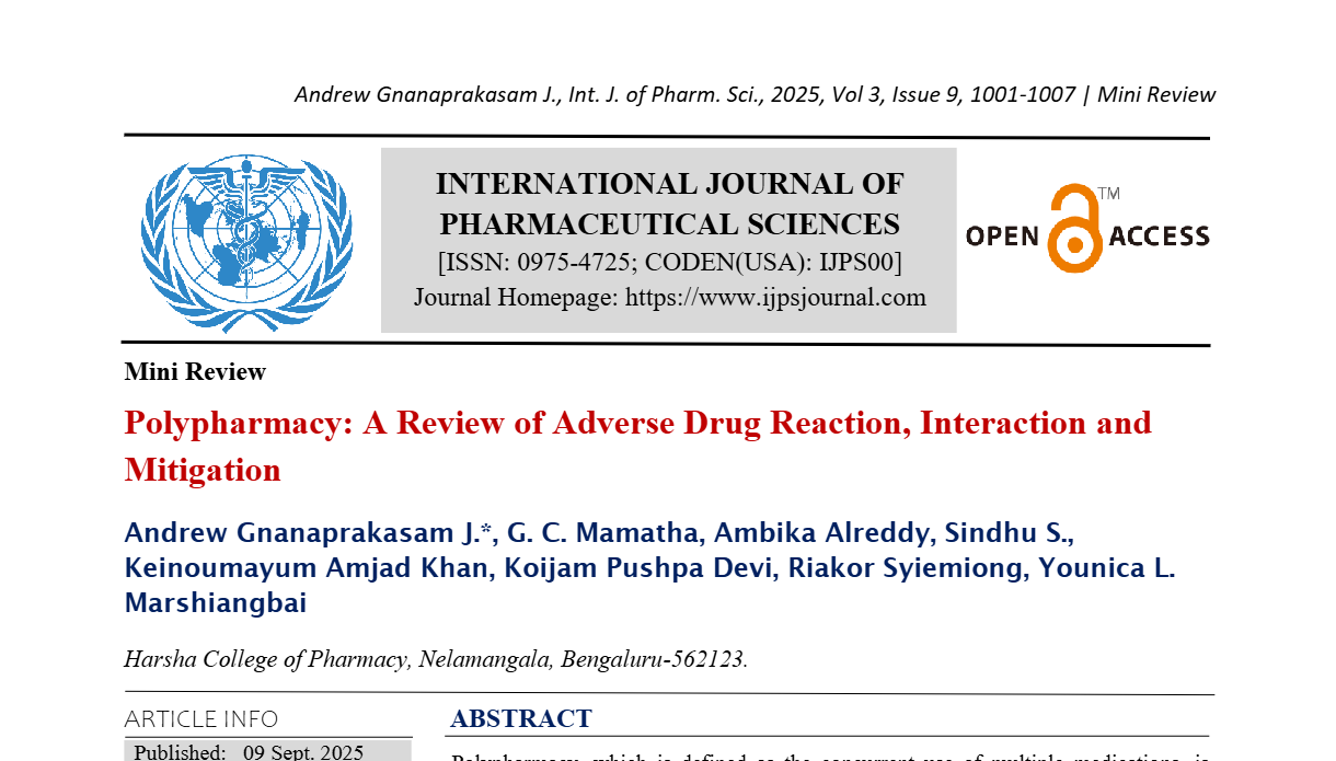 Polypharmacy: A Review of Adverse Drug Reaction, Interaction and Mitigation