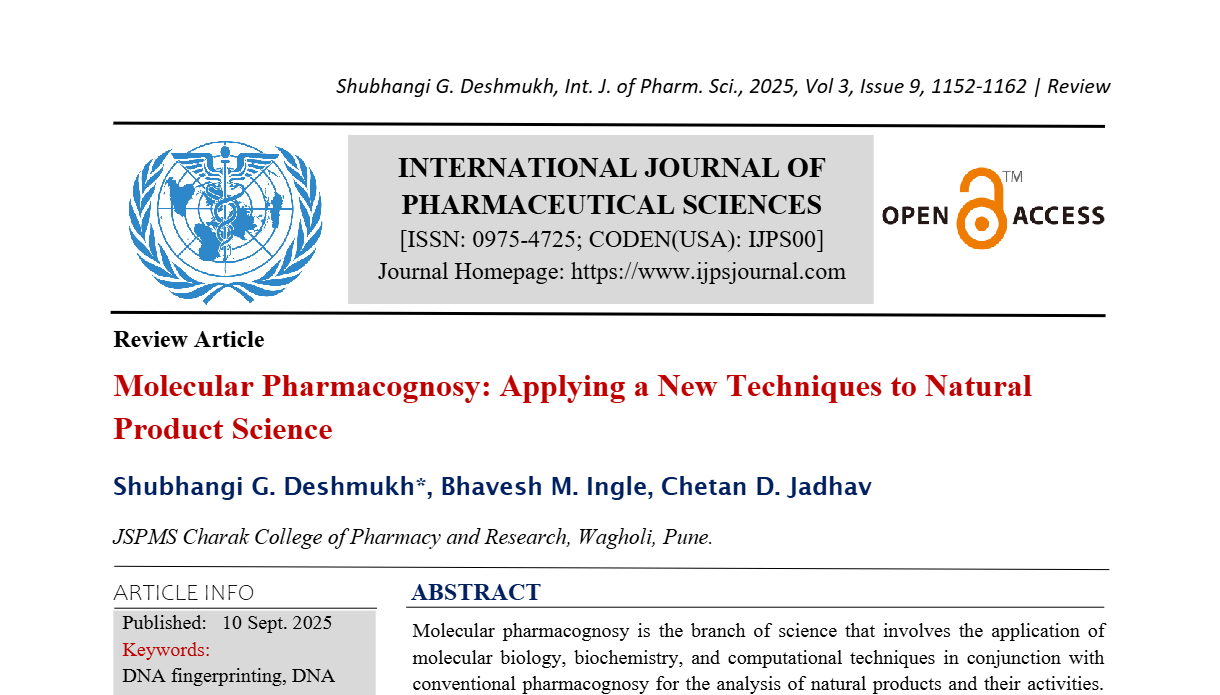 Molecular Pharmacognosy: Applying a New Techniques to Natural Product Science