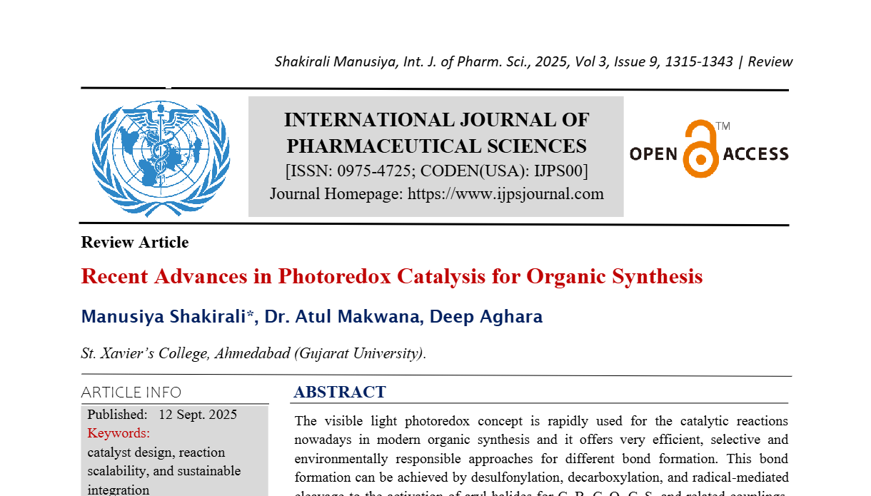 Recent Advances in Photoredox Catalysis for Organic Synthesis