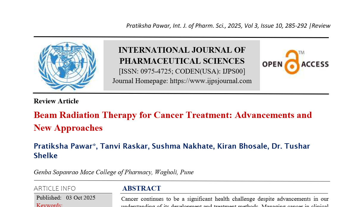 Beam Radiation Therapy for Cancer Treatment: Advancements and New Approaches