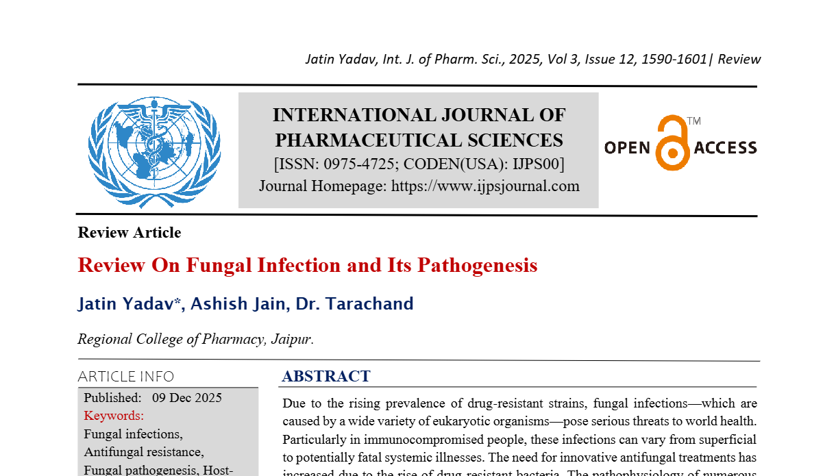 Review On Fungal Infection and Its Pathogenesis