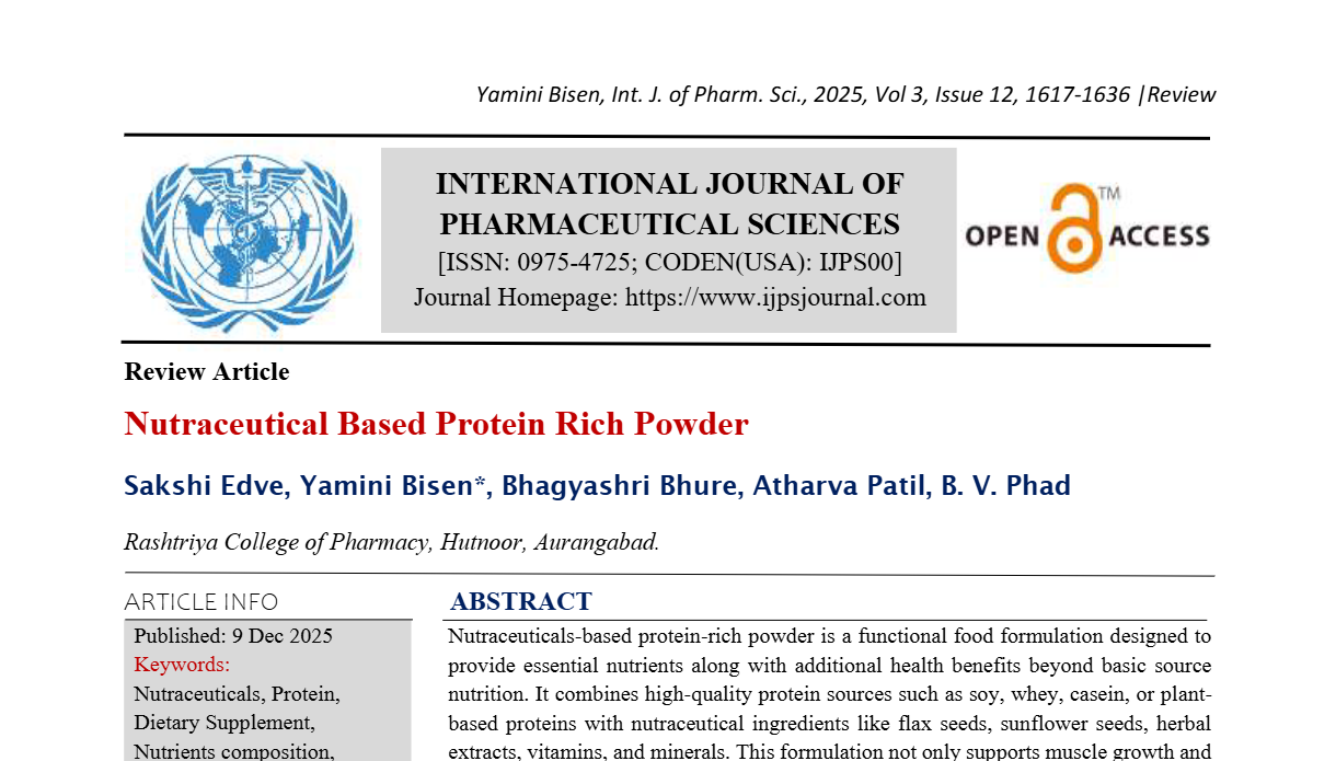 Nutraceutical Based Protein Rich Powder