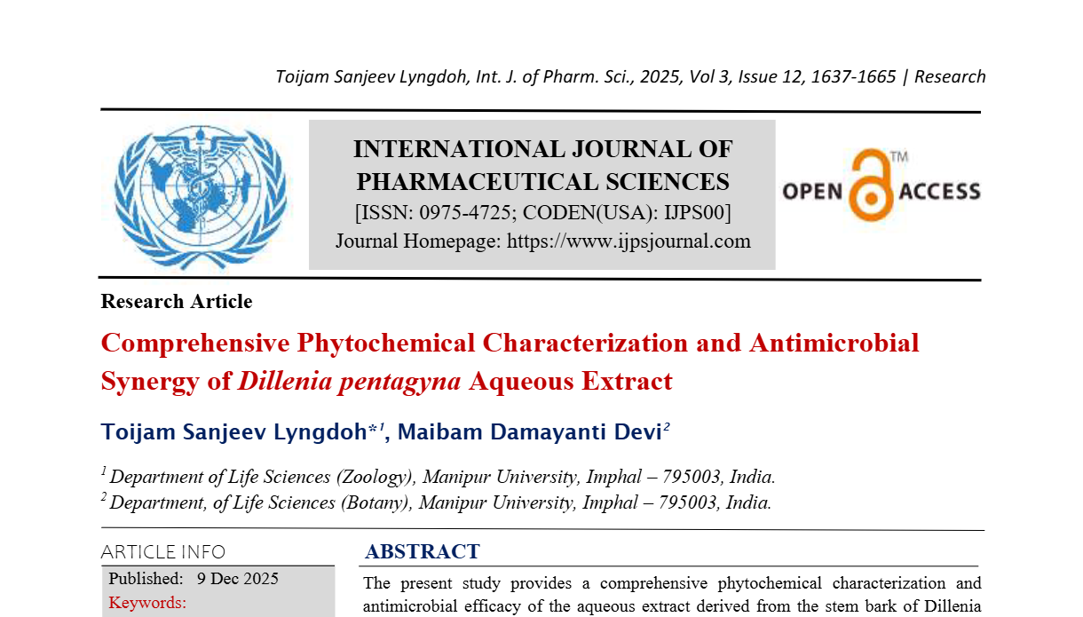 Comprehensive Phytochemical Characterization and Antimicrobial Synergy of Dillenia pentagyna Aqueous Extract
