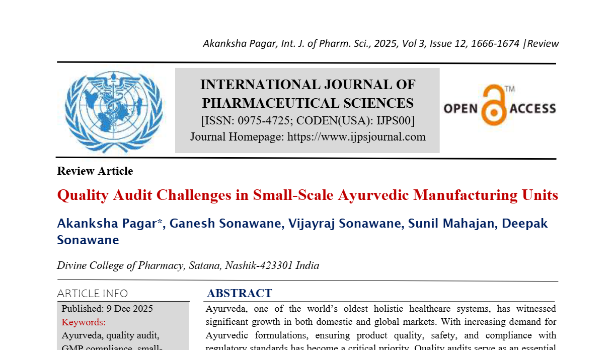 Quality Audit Challenges in Small-Scale Ayurvedic Manufacturing Units