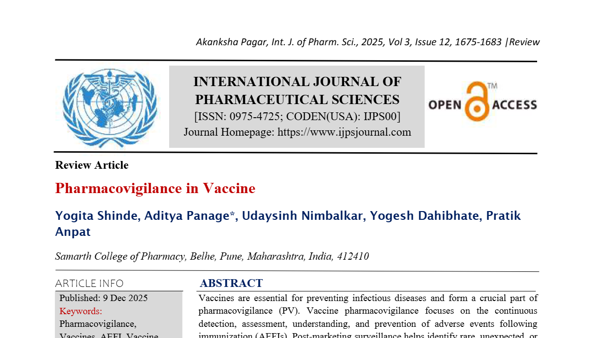 Pharmacovigilance in Vaccine