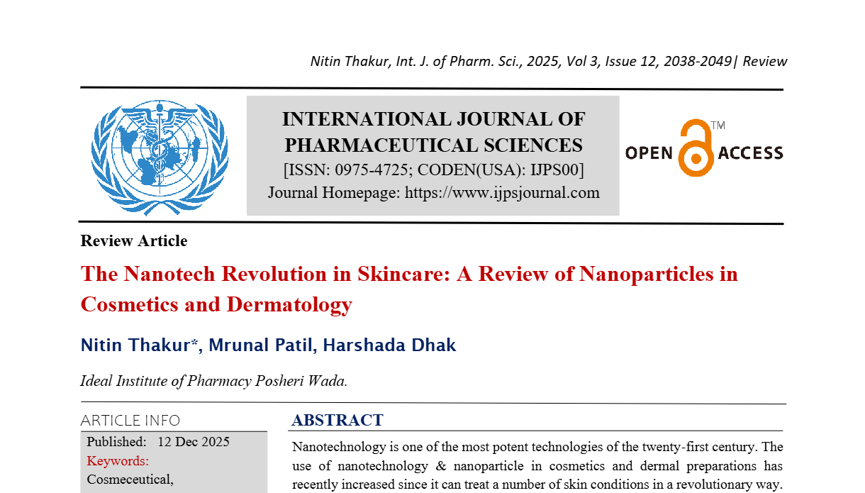 The Nanotech Revolution in Skincare: A Review of Nanoparticles in Cosmetics and Dermatology