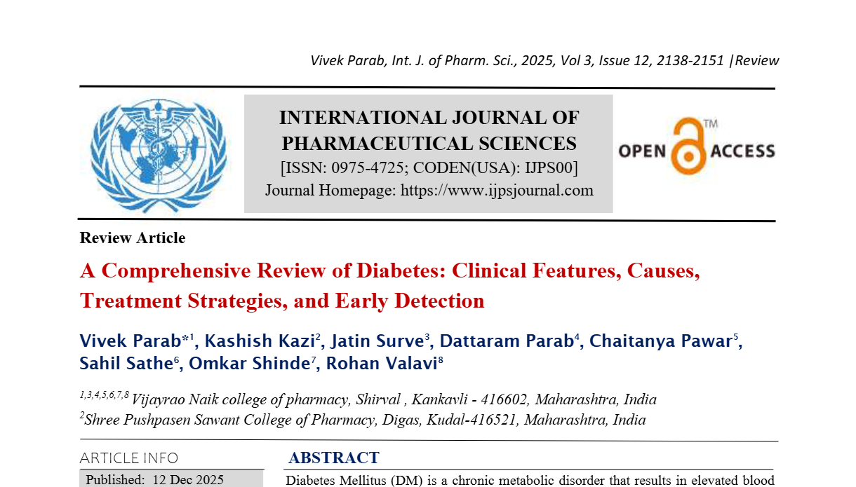 A Comprehensive Review of Diabetes: Clinical Features, Causes, Treatment Strategies, and Early Detection 