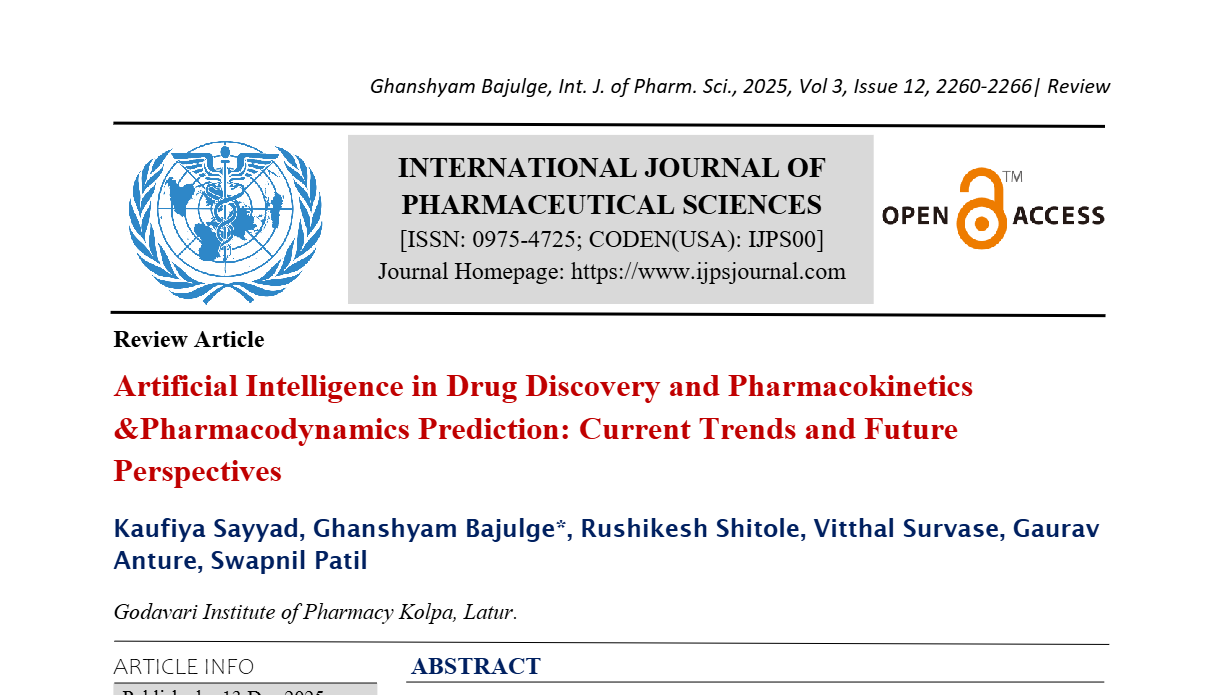 Artificial Intelligence in Drug Discovery and Pharmacokinetics &Pharmacodynamics Prediction: Current Trends and Future Perspectives