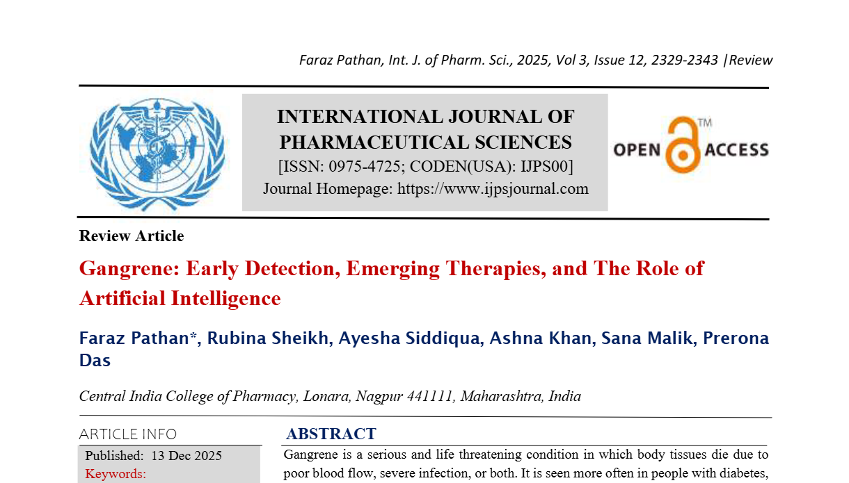 Gangrene: Early Detection, Emerging Therapies, and The Role of Artificial Intelligence