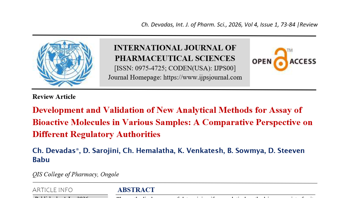 Development and Validation of New Analytical Methods for Assay of Bioactive Molecules in Various Samples: A Comparative Perspective on Different Regulatory Authorities