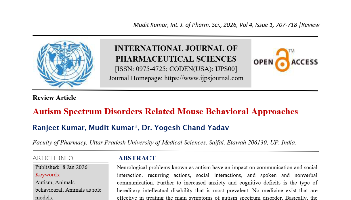 Autism Spectrum Disorders Related Mouse Behavioral Approaches