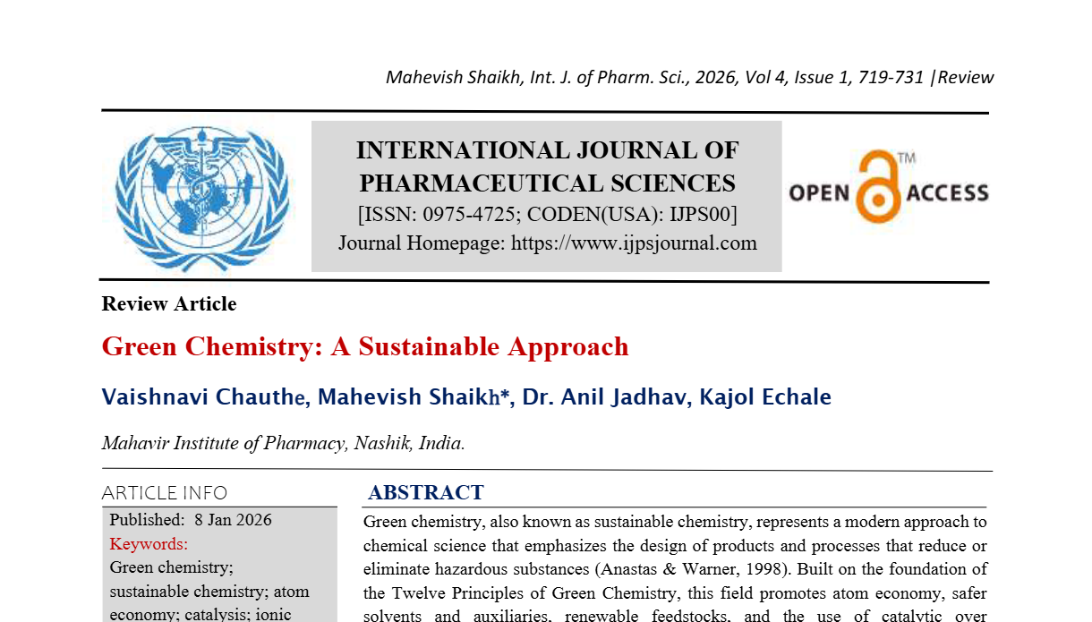 Green Chemistry: A Sustainable Approach