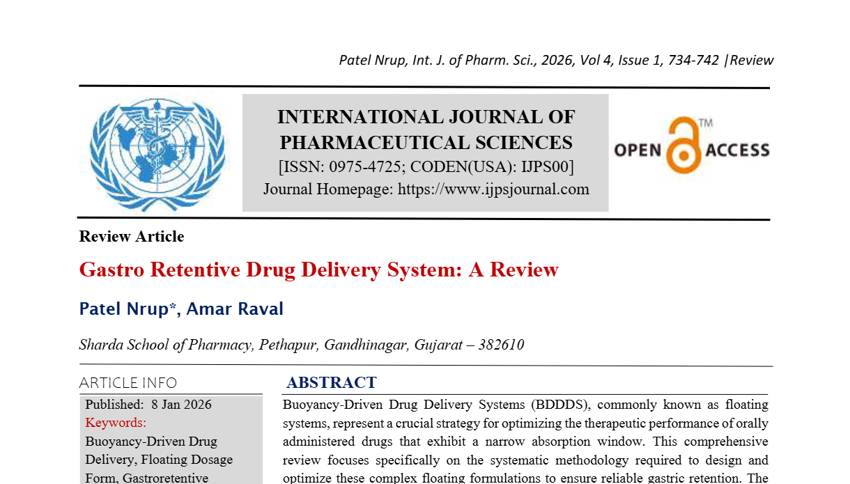 Gastro Retentive Drug Delivery System: A Review