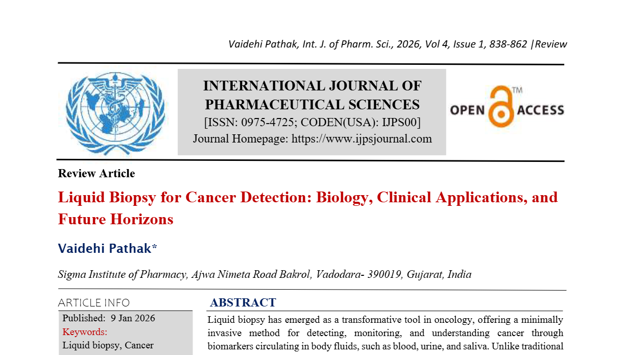 Liquid Biopsy for Cancer Detection: Biology, Clinical Applications, and Future Horizons