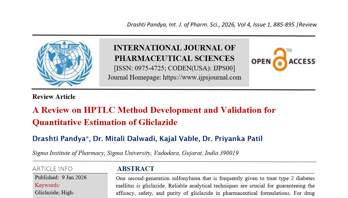 A Review on HPTLC Method Development and Validation for Quantitative Estimation of Gliclazide