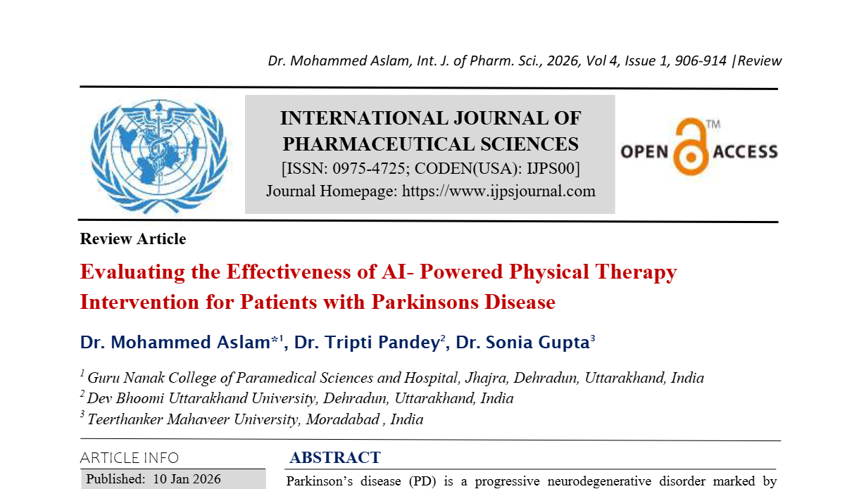 Evaluating the Effectiveness of AI- Powered Physical Therapy Intervention for Patients with Parkinsons Disease