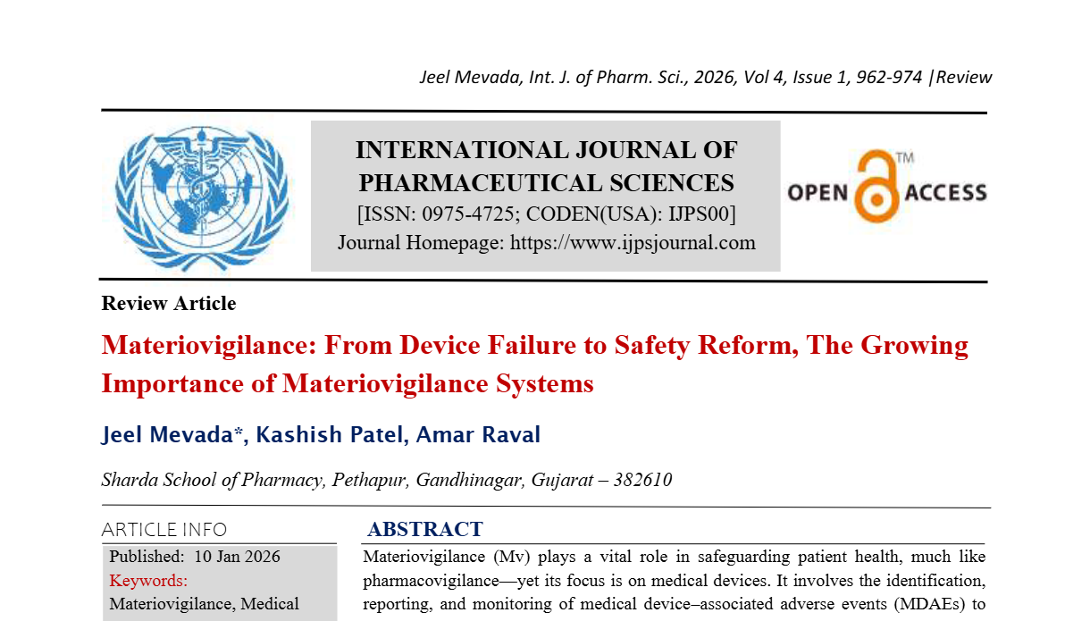 Materiovigilance: From Device Failure to Safety Reform, The Growing Importance of Materiovigilance Systems
