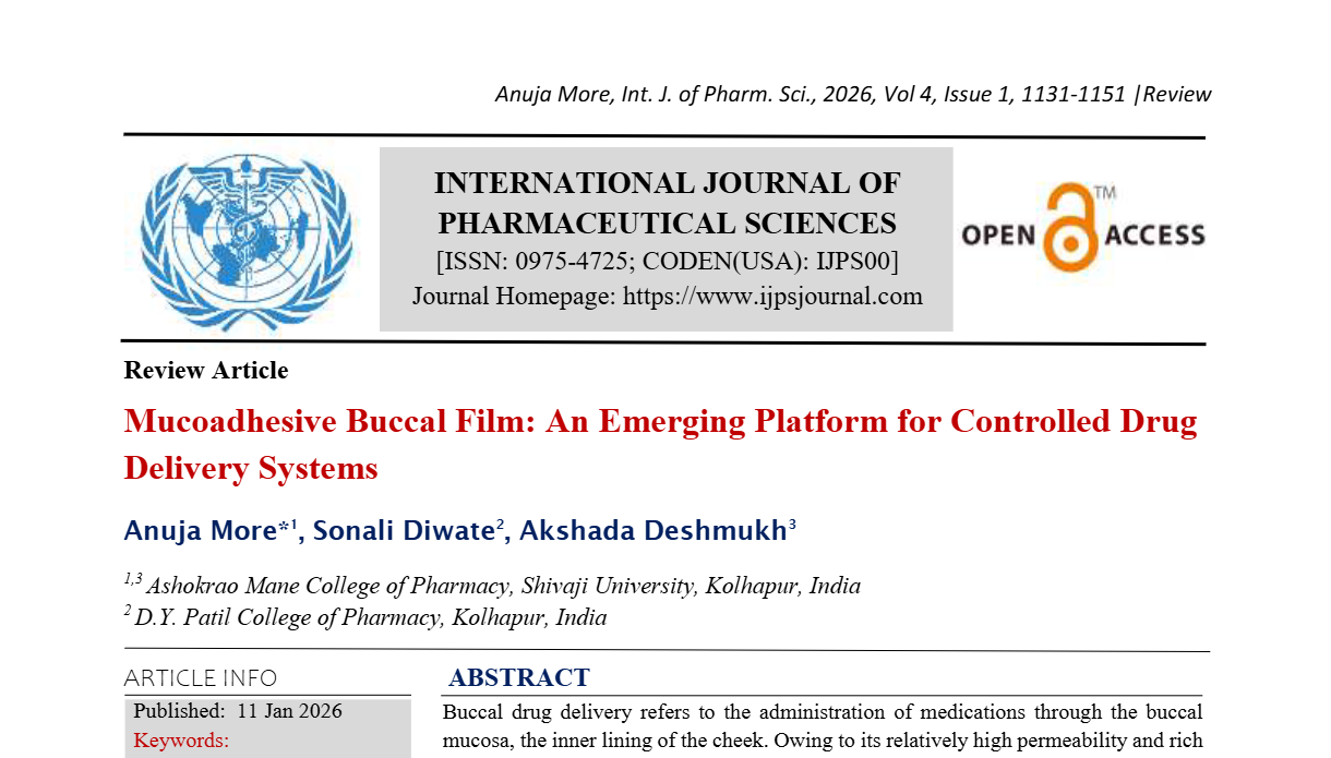 Mucoadhesive Buccal Film: An Emerging Platform for Controlled Drug Delivery Systems