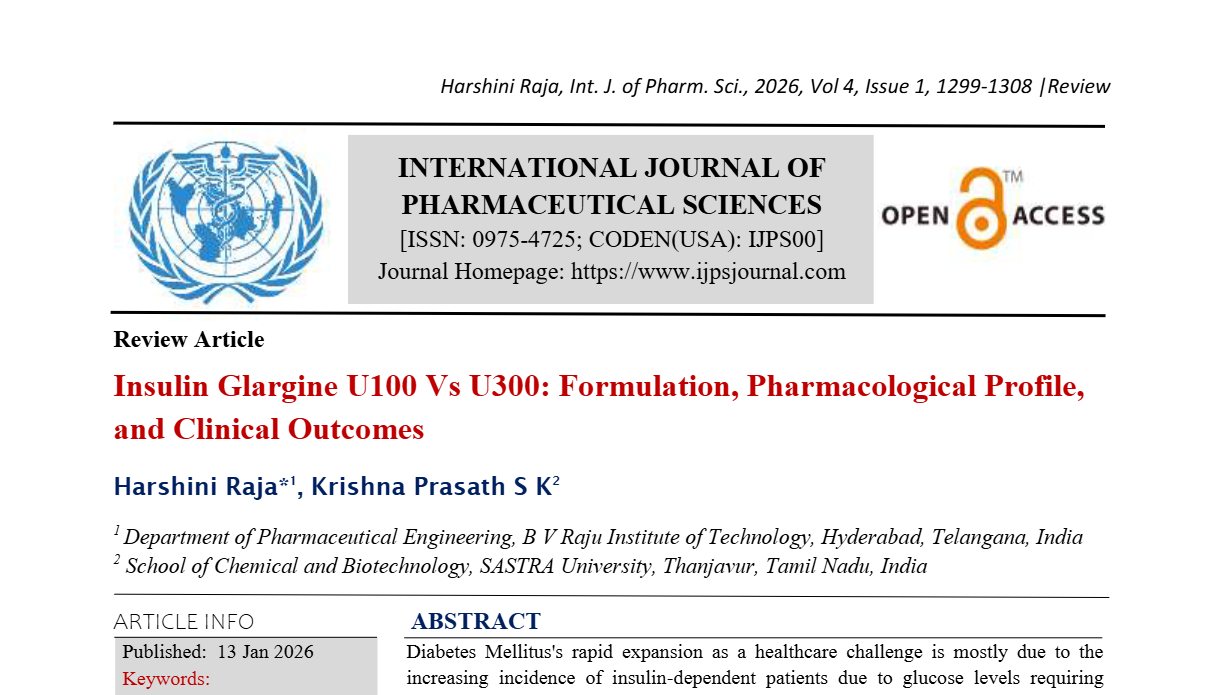 Insulin Glargine U100 Vs U300: Formulation, Pharmacological Profile, and Clinical Outcomes