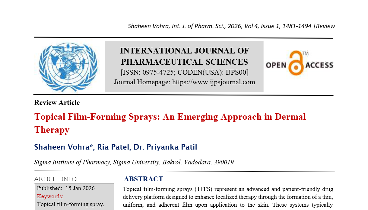 Topical Film-Forming Sprays: An Emerging Approach in Dermal Therapy