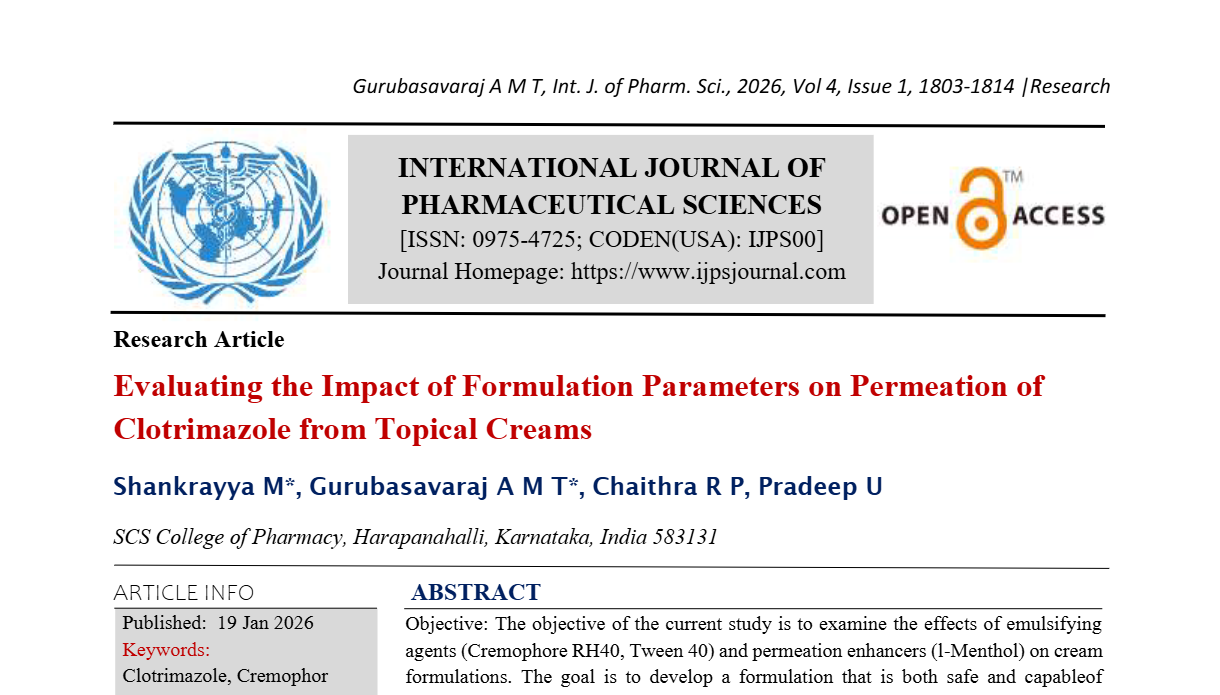 Evaluating the Impact of Formulation Parameters on Permeation of Clotrimazole from Topical Creams