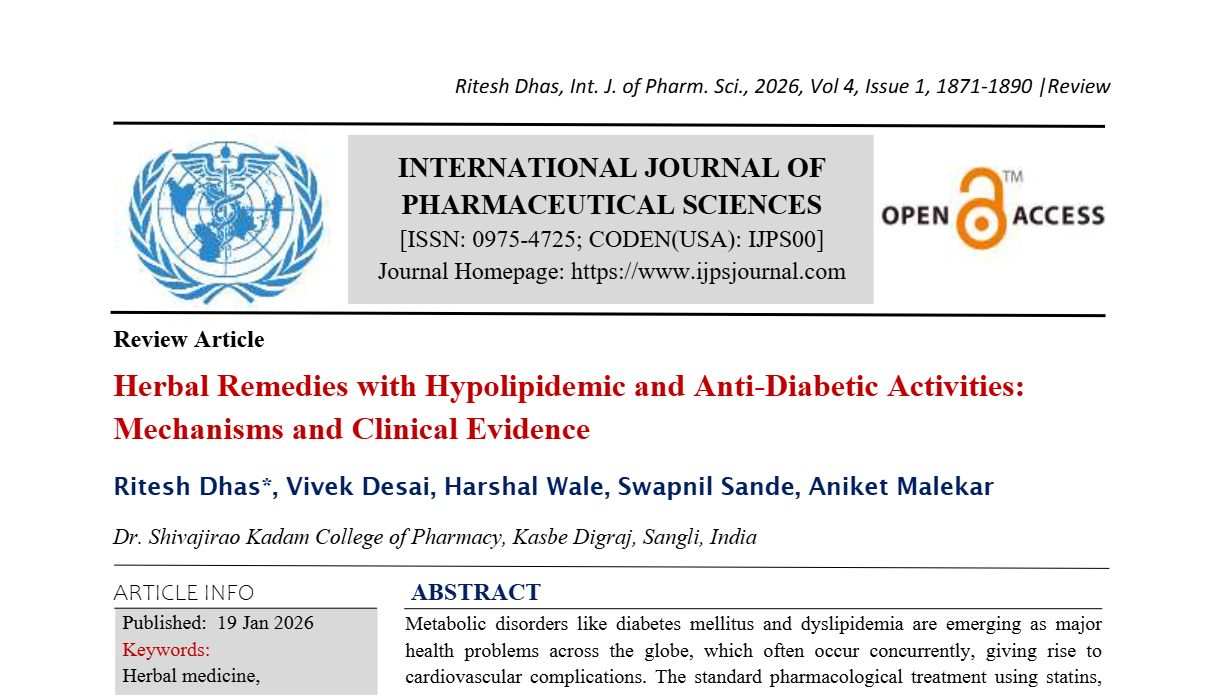 Herbal Remedies with Hypolipidemic and Anti-Diabetic Activities: Mechanisms and Clinical Evidence