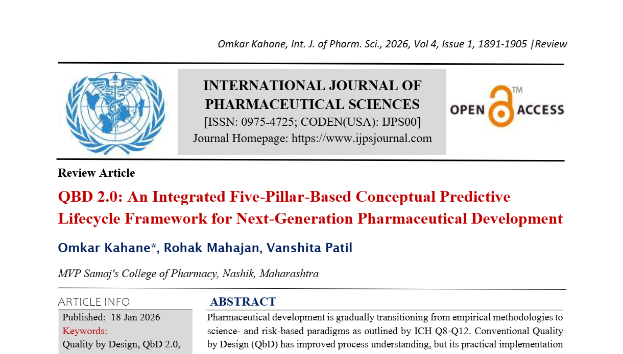 QBD 2.0: An Integrated Five-Pillar-Based Conceptual Predictive Lifecycle Framework for Next-Generation Pharmaceutical Development