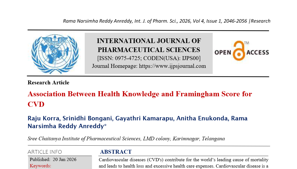 Association Between Health Knowledge and Framingham Score for CVD