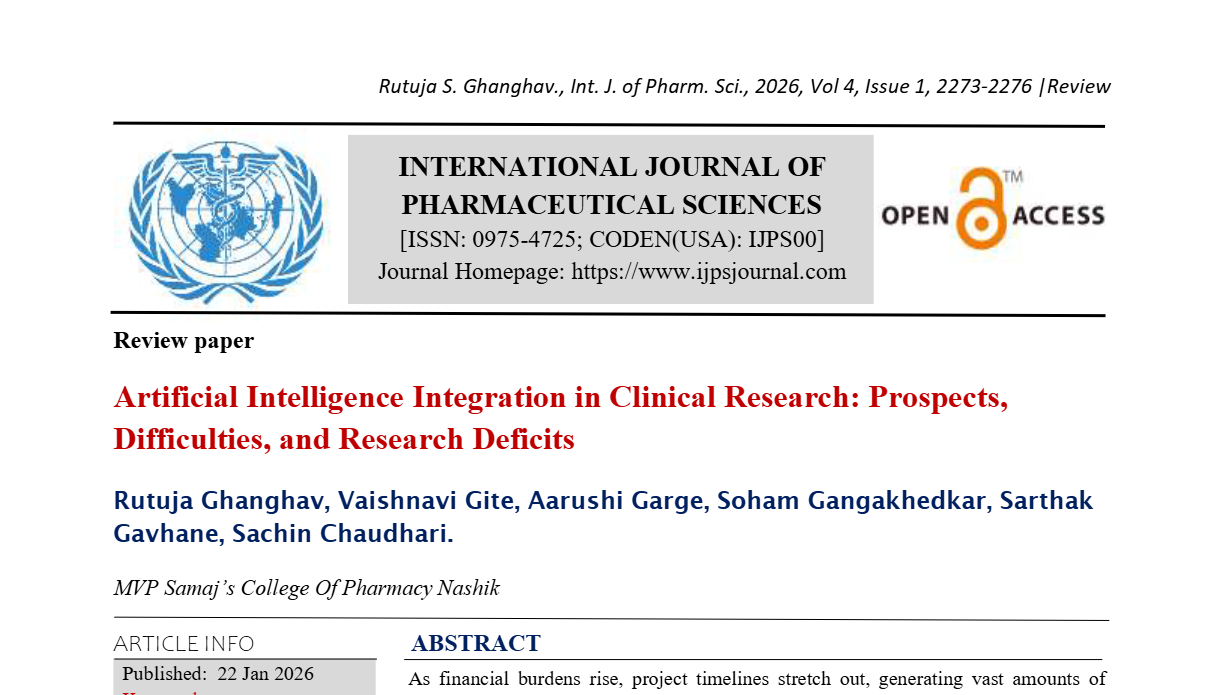 Artificial Intelligence Integration in Clinical Research: Prospects,  Difficulties, and Research Deficits