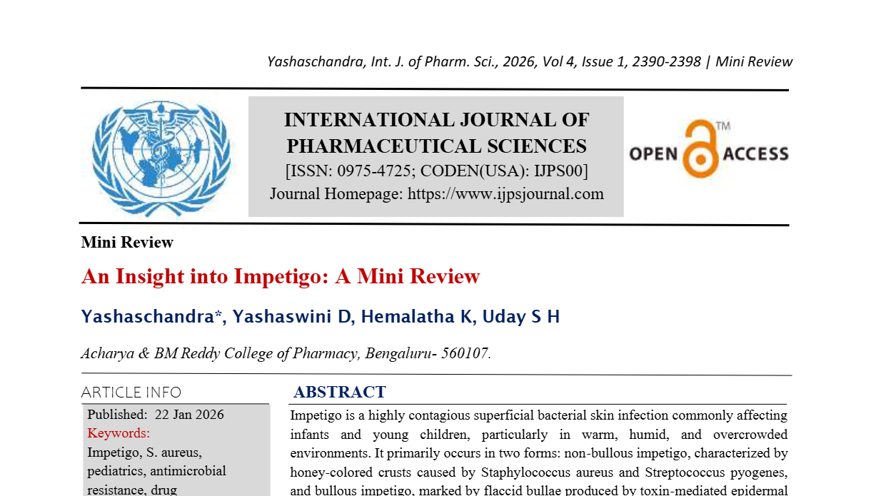 An Insight into Impetigo: A Mini Review