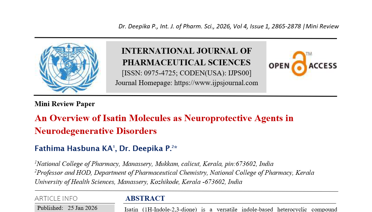 AN OVERVIEW OF ISATIN MOLECULES AS NEUROPROTECTIVE AGENTS IN NEURODEGENERATIVE DISORDERS
