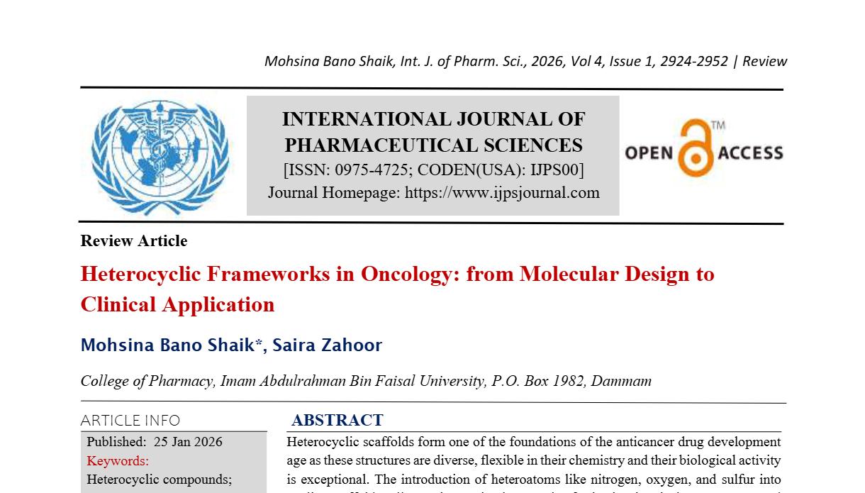 Heterocyclic Frameworks in Oncology: from Molecular Design to Clinical Application