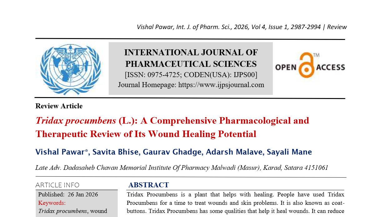 Tridax procumbens (L.): A Comprehensive Pharmacological and Therapeutic Review of Its Wound Healing Potential