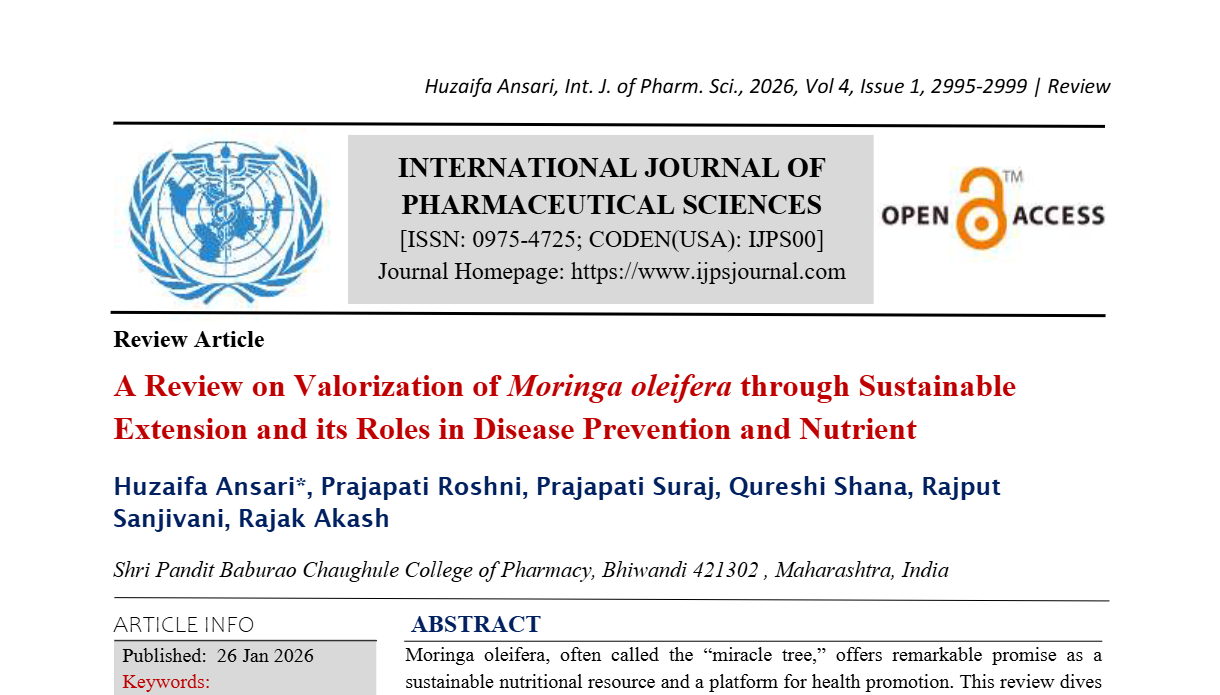 A Review on Valorization of Moringa oleifera through Sustainable Extension and its Roles in Disease Prevention and Nutrient
