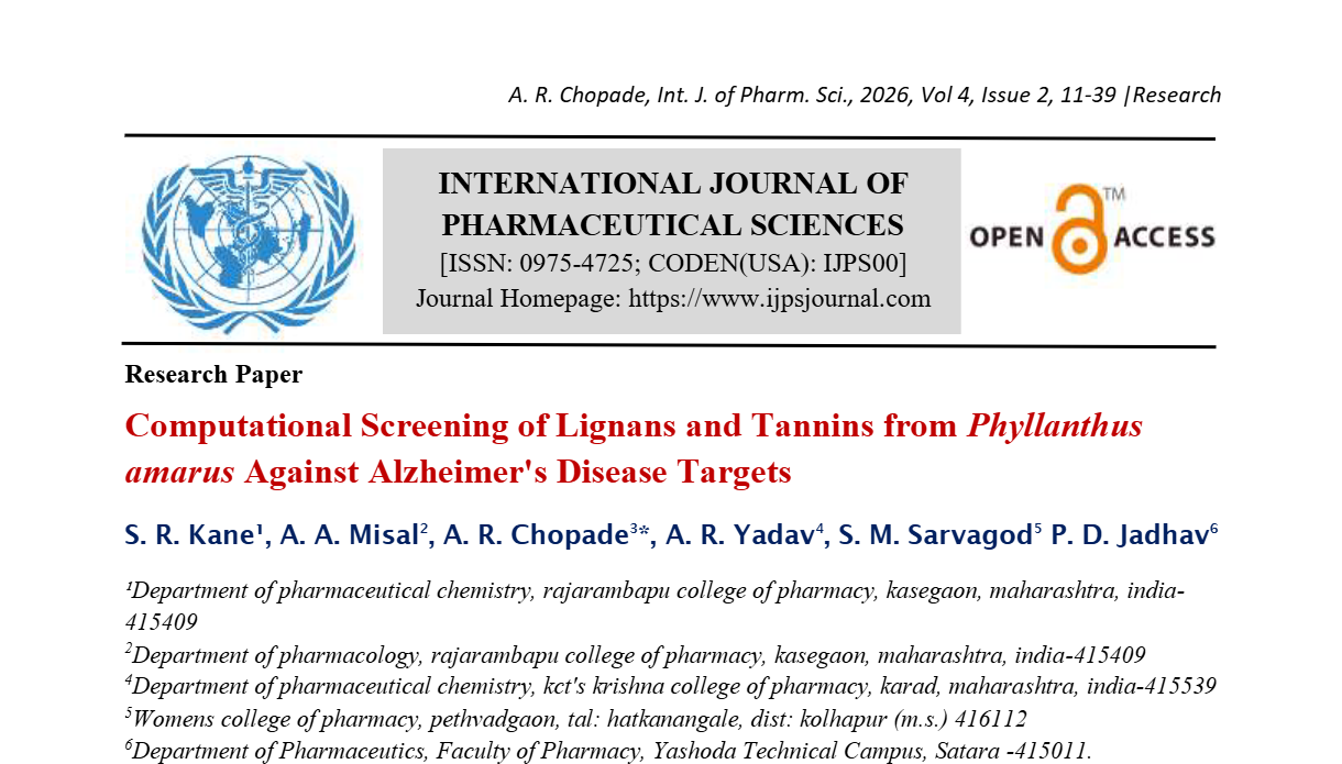 Computational Screening of Lignans and Tannins from Phyllanthus amarus Against Alzheimer's Disease Targets