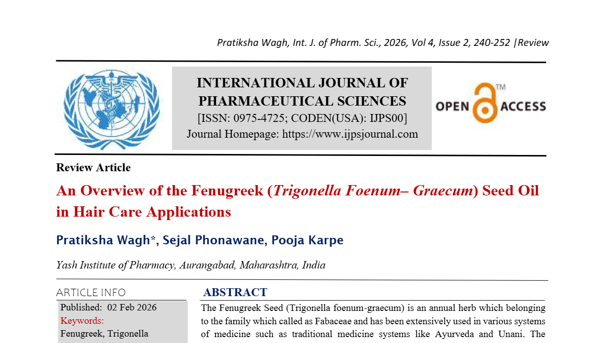 An Overview of the Fenugreek (Trigonella Foenum– Graecum) Seed Oil in Hair Care Applications