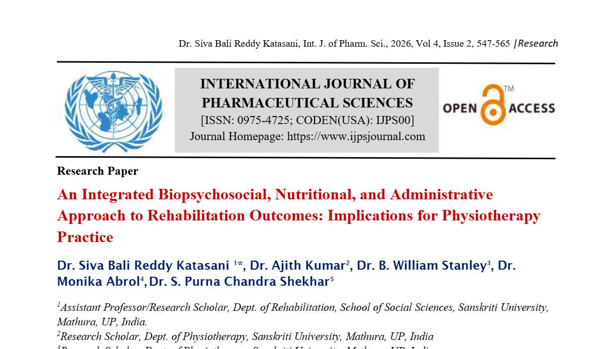 An Integrated Biopsychosocial, Nutritional, and Administrative Approach to Rehabilitation Outcomes: Implications for Physiotherapy Practice