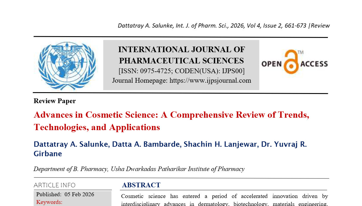 Advances in Cosmetic Science: A Comprehensive Review of Trends, Technologies, and Applications